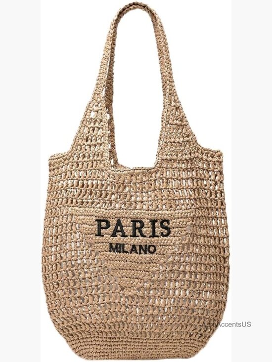 Handbags - Large Woven Straw Tote Bag, Summer Beach Shoulder Hobo Purse, Handmade